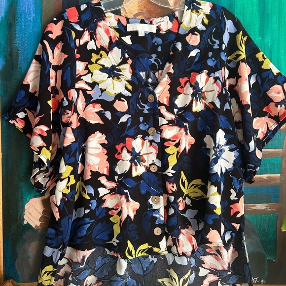 Adyson Parker Navy Floral Blouse S - Picture 11 of 14